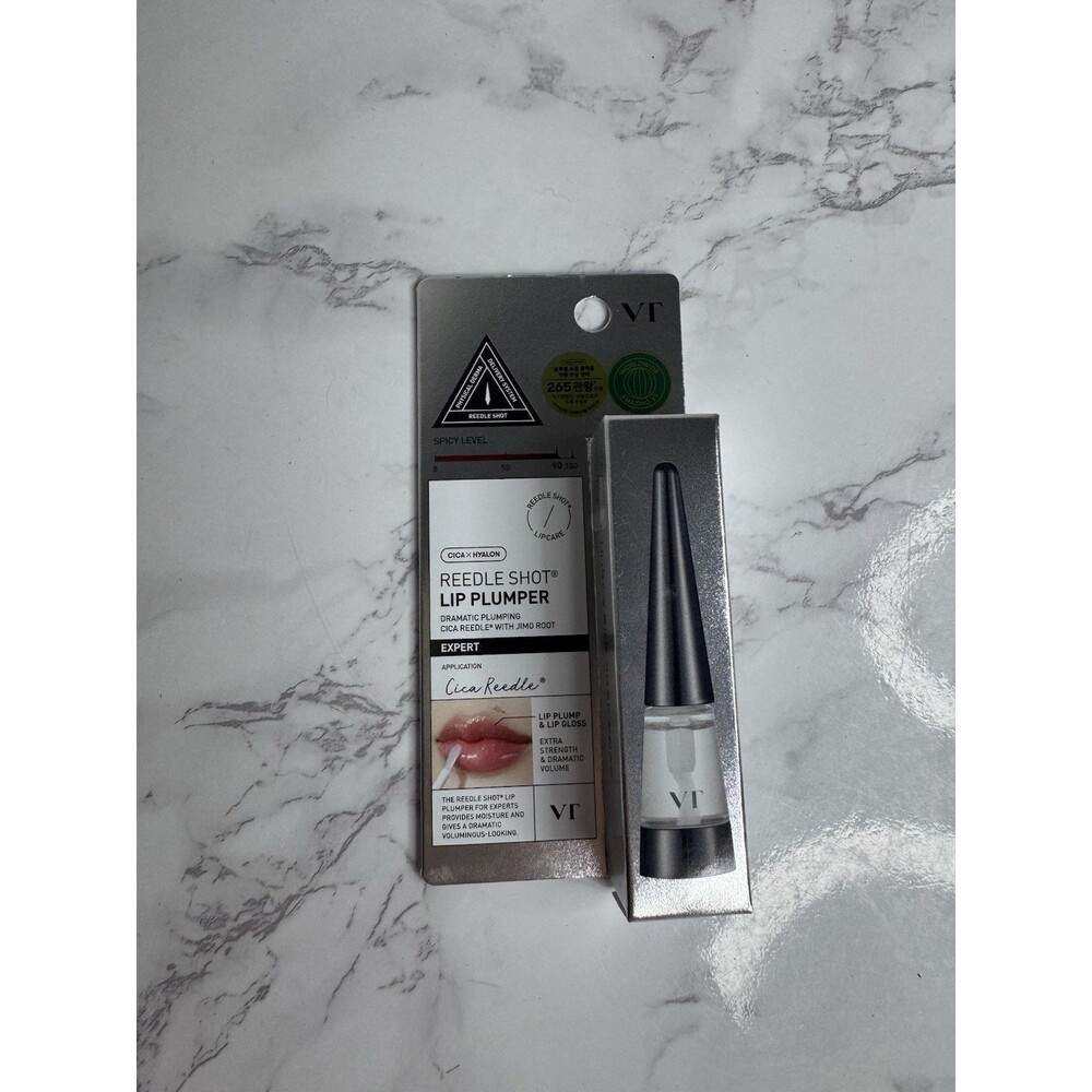 VT Reedle Shot Lip Plumper Expert Clear Gloss w/ Hyaluronic Acid 0.15 oz